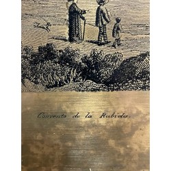 Grabado Histórico Convento de la Rábida Técnica Cobre Arte Colonial