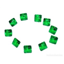 Lote 10 Esmeraldas  Corte Cuadrado Gemas Certificables 3mm