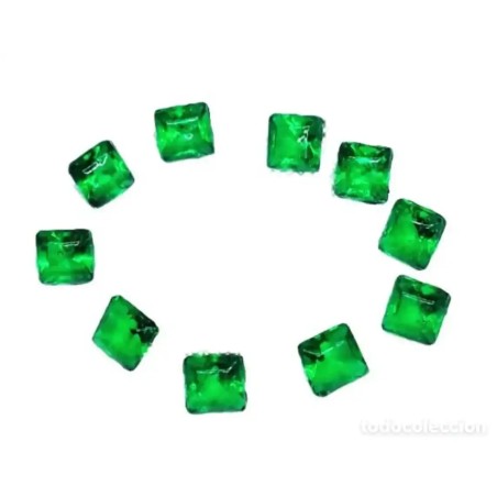 Lote 10 Esmeraldas  Corte Cuadrado Gemas Certificables 3mm