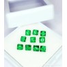 Lote 10 Esmeraldas  Corte Cuadrado Gemas Certificables 3mm