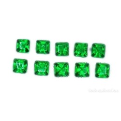 Lote 10 Esmeraldas  Corte Cuadrado Gemas Certificables 3mm