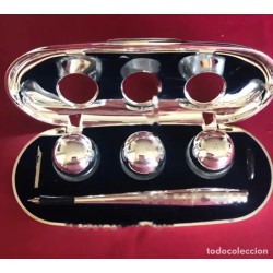 Tintero Vintage Pierre Cardin Plata Maciza Escritorio Ejecutivo