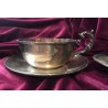 Par de Tazas Vintage Alpaca Plateada Estilo Elegante Servicio de Mesa