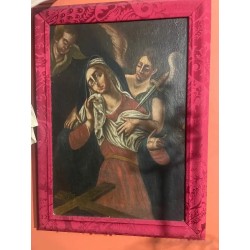Pintura Religiosa Virgen de la Soledad Siglo XVIII Arte Sacro Barroco