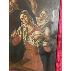 Pintura Religiosa Virgen de la Soledad Siglo XVIII Arte Sacro Barroco