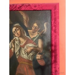 Pintura Religiosa Virgen de la Soledad Siglo XVIII Arte Sacro Barroco
