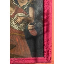 Pintura Religiosa Virgen de la Soledad Siglo XVIII Arte Sacro Barroco