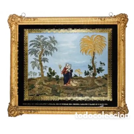 BORDADO ENMARCADO CIRCA 1856.