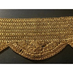 Encaje Vintage Cinta Dorada Metalizada Artesanía Textil Antiguo