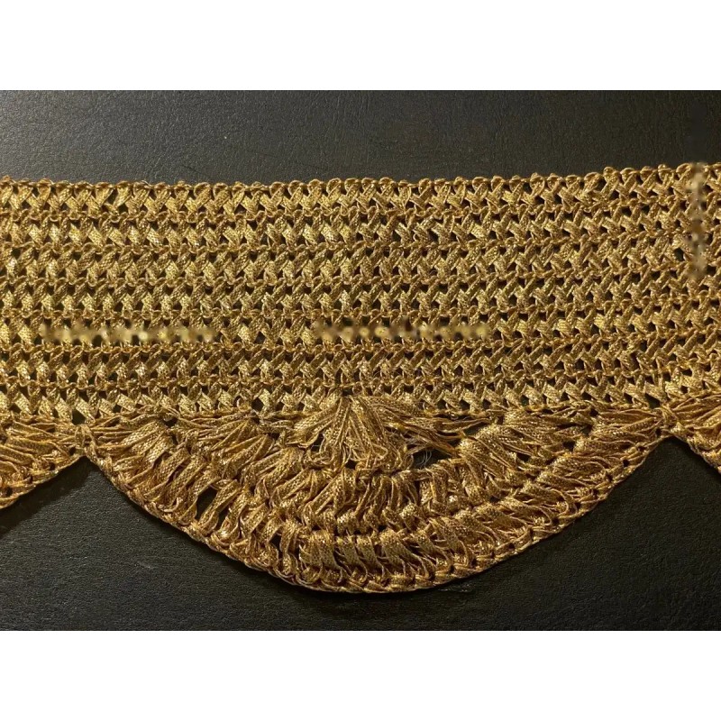 Encaje Vintage Cinta Dorada Metalizada Artesanía Textil Antiguo