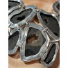 Collar Gargantilla Plata Ágatas Geoda Diseño Contemporáneo