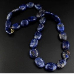 Collar Sodalita Azul Natural Piedras Ovaladas Joyería Premium - 368 CT
