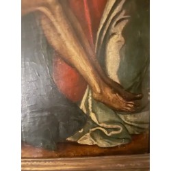 Pintura Religiosa Descendimiento Óleo Flamenco Siglo XVI Arte Sacro