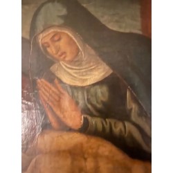Pintura Religiosa Descendimiento Óleo Flamenco Siglo XVI Arte Sacro