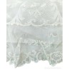 Colcha Encaje Mecánico Crudo Mediados S.XX - Tejido Floral Vintage 204x256cm