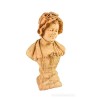 Busto Terracota Joven con Sombrero S.XX - Escultura Firmada G.Omerth 43cm