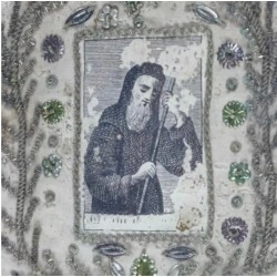 Arte Religioso Vintage - Dos Bordados Enmarcados de Iconografía Religiosa