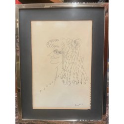 Arte Abstracto Original - Dibujo Surrealista en Carboncillo con Firma de Artista