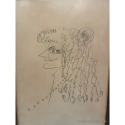 Arte Abstracto Original - Dibujo Surrealista en Carboncillo con Firma de Artista