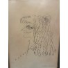 Arte Abstracto Original - Dibujo Surrealista en Carboncillo con Firma de Artista