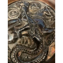 Obra de Arte en Plata - Escena Emblemática de San Jordi Matando al Dragón